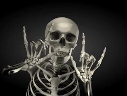 (Loop) Halloween Spokesman Skeleton Stock Footage