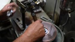 Gemstones grinding,Faceting machine Stock Footage