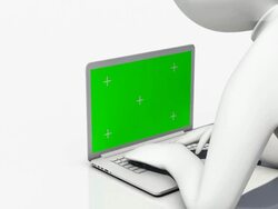Animation man using a laptop. Stock Footage