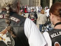 Bikes Are Blessed In Washington Ahead Of Annual Rolling Thunder Bike Procession Stock Footage