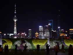 Shanghai at night Stock Footage