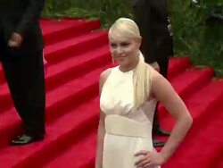 Lindsey Vonn at "PUNK: Chaos To Couture" Costume Institute Gala Stock Footage