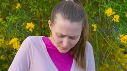 spring allergy on flowering Stock Footage