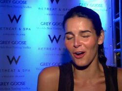 INTERVIEW: Angie Harmon talks about what she and her family are doing here... Stock Footage