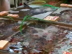 HD:Oxygen in fish tray at the market. Stock Footage