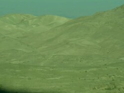 Mountains near Petra, pan across peaks, Jordan Stock Footage