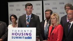 Don Iveson, Mayor of Edmonton, during the Affordable Housing Summit 2016 Stock Footage