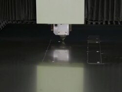 CU Shot of Aluminum being cut by laser / Southeastern, India Stock Footage