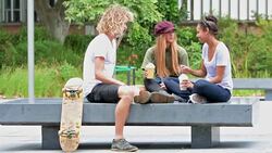 Australian students at the campus Stock Footage