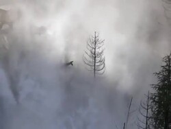 HD Flood Waves Destroying Valley (Loopable) Stock Footage