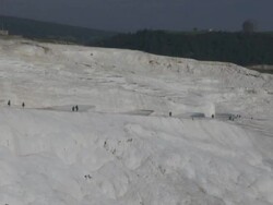 Travertines, Pamukkale (Hierapolis), Turkey Stock Footage