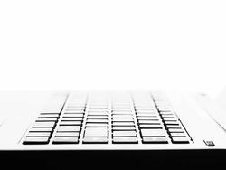 Typing fingers push white notebook Silhouette Stock Footage