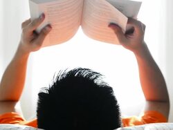 Man reading a book Stock Footage