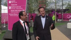 Hollande meets Cameron at Olympic park News Clip