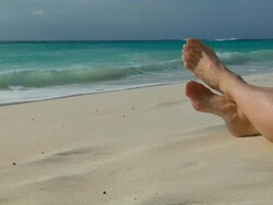 afternoon break at the beach Stock Footage