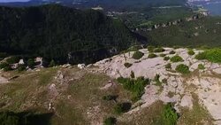 Aerial footage recorded with drone of the natural cliffs mountains with beautiful landscape in the Tavertet mountains, a vertical hills with amazing views. UK UHD. Stock Footage