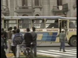 PERU: LIMA: STRIKING BUS DRIVERS CLASH WITH POLICE News Clip