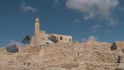 Time Lapse, Tomb of Samuel National Park, the traditional burial site of the biblical Hebrew prophet Samuel Stock Footage