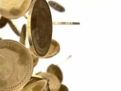 U.S.A. Dollar Coins Falling Column with White Background Stock Footage