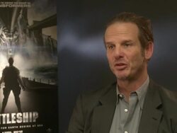 INTERVIEW: Peter Berg on working with Rihanna, getting support from the US and Japanese Navy, the effects used to make the aliens at Claridge's Hotel on January 18, 2012 in London, England. Stock Footage