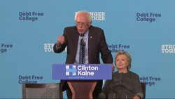 Sanders Stumps with Clinton, Pushes Free College News Clip