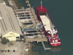 The Rhone, Salt Quay And Ferry Stock Footage