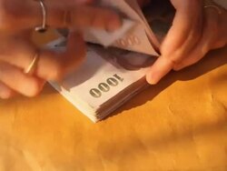counting money. Stock Footage