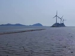 High tide scene at Tando port beach Stock Footage