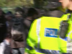 Fracking Protesters Sitting Down On Road News Clip