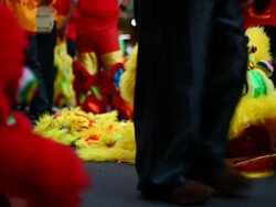 Chinese New Year Twilight Parade Stock Footage