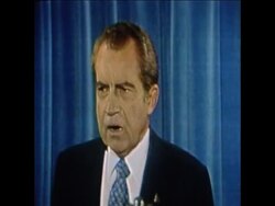 SYND 25-10-73 PRESIDENT NIXON HOLDS A PRESS CONFERENCE IN WASHINGTON ON MIDDLE EAST SITUATION News Clip