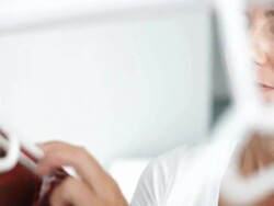 Woman shopping for clothes Stock Footage