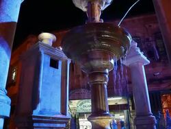 Jerusalem, the Muristan fountain in the Christian quarter Stock Footage