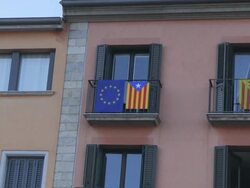 Catalonia Independence Flag Stock Footage