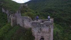 Exploring old castle Stock Footage