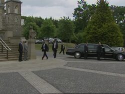 President at Stormont for talks with NIreland leaders News Clip