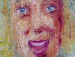 Woman Artist Oil Painting Portrait Stock Footage
