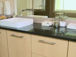 Modern bathroom sink and counter Stock Footage