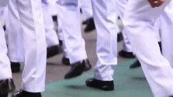 HD panning: Foot soldiers parade. Stock Footage