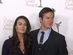 Elizabeth Chambers, Armie Hammer at the The Writers Guild Awards at Hollywood CA. (Footage by WireImage Video/GettyImages) Stock Footage