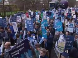 Climate Change demonstration in London Stock Footage