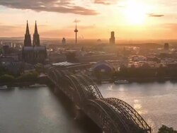 cologne cathedral from day to night Stock Footage