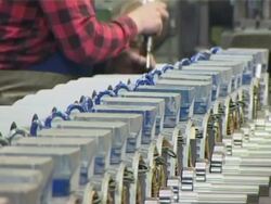 Assembly line, manual operation Stock Footage