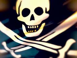 Loop Pirate Flag Stock Footage
