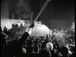 U.S. Senator Robert F. Kennedy delivers a speech about his deceased brother, U.S. President John F. Kennedy at the 1964 Democratic National Convention. News Clip