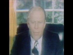 SYND 8 9 74 FORD PARDONS NIXON FOR WATERGATE OFFENSES News Clip