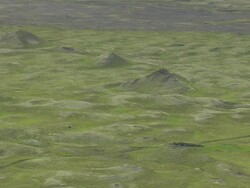 WS AERIAL View of Pseudocraters lava field at Kirkjubaejarklaustur / Iceland Stock Footage