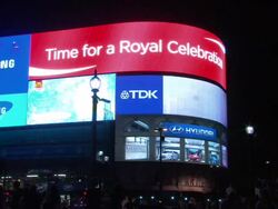 Coca Cola sign congratulating William and Kate News Clip