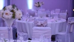 Beautiful wedding table setting Stock Footage