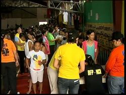 People left homeless by floods living in makeshift complex News Clip